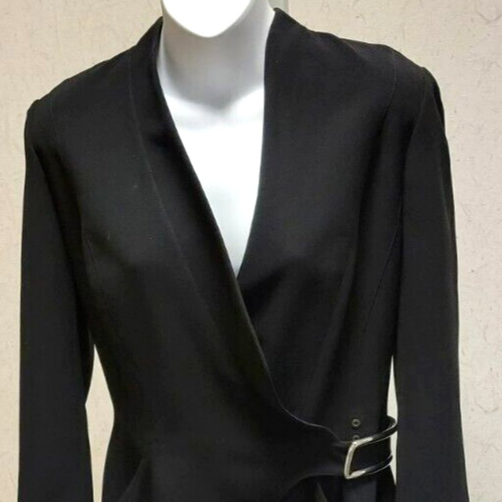 ❤️THIERRY MUGLER Couture Black Wrap Runway Wide Leg JumpSuit Romper Pants… - Picture 2 of 16